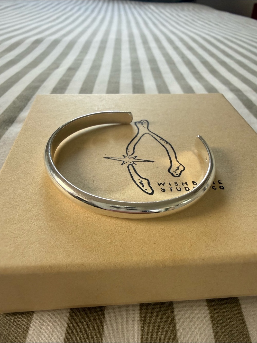 .925 Sterling Silver Half Round Cuff